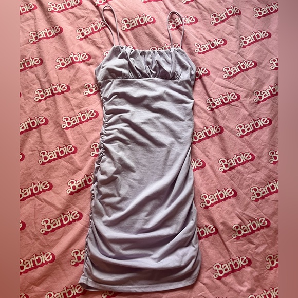 Ruched Bodycon Lavender Dress - Picture 2 of 4